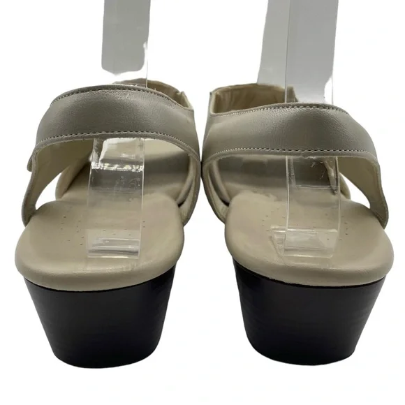 SAS Womens Shoes Suntimer Sandals Sz 10 Slim Ivory White Leather Heeled Comfort - Picture 5 of 12
